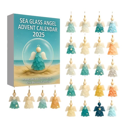 Sea glass angel advent - glass,