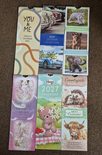 2027 slim wall calendar - , hugs